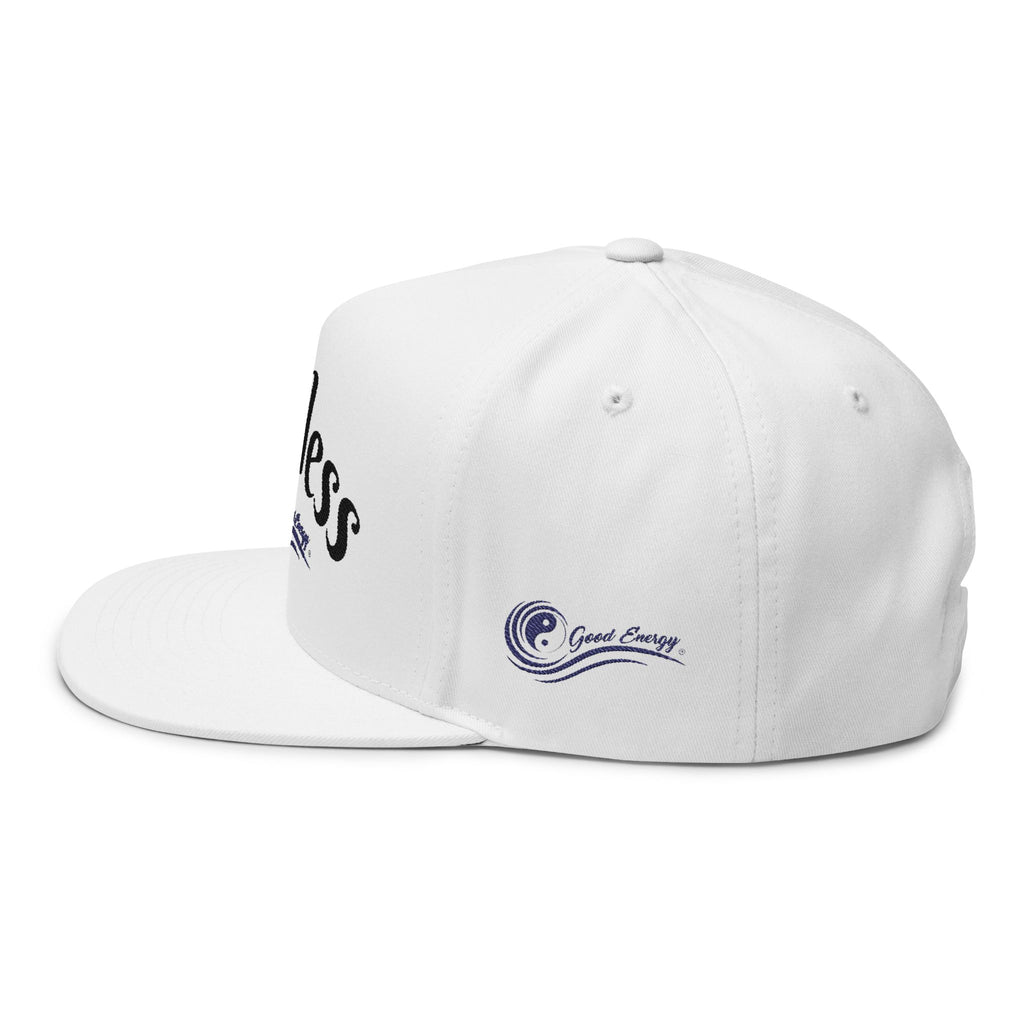 "Fearless" Embroidered Flat Bill Cap — "Fearless" Good Energy Snapback