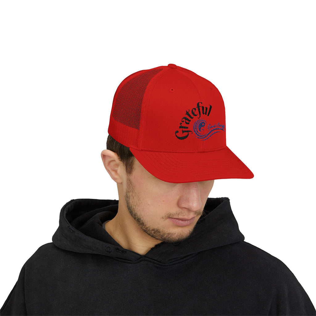 "Grateful" Good Energy Snapback Trucker Cap – A powerful mindset gift for yourself and others