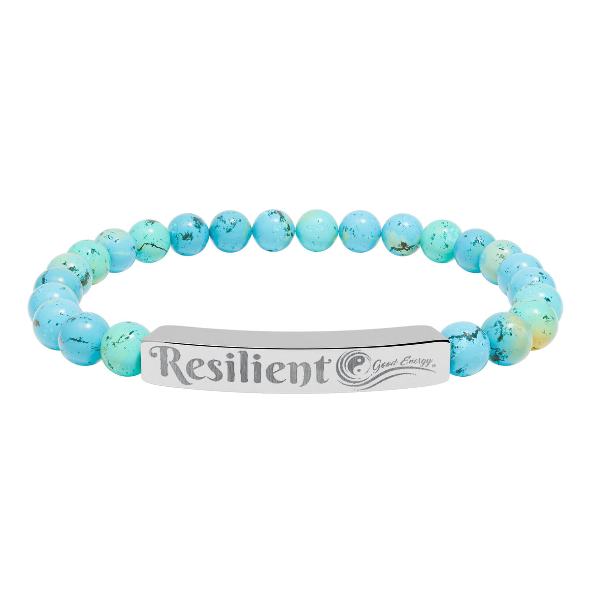 Resilient Good Energy Natural Stone Stretch Bar Bracelet