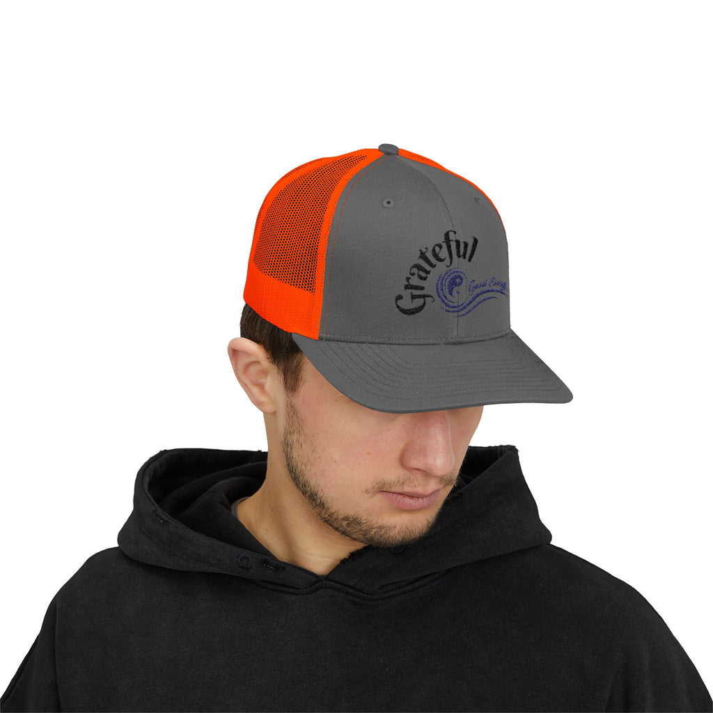 "Grateful" Good Energy Snapback Trucker Cap – A powerful mindset gift for yourself and others
