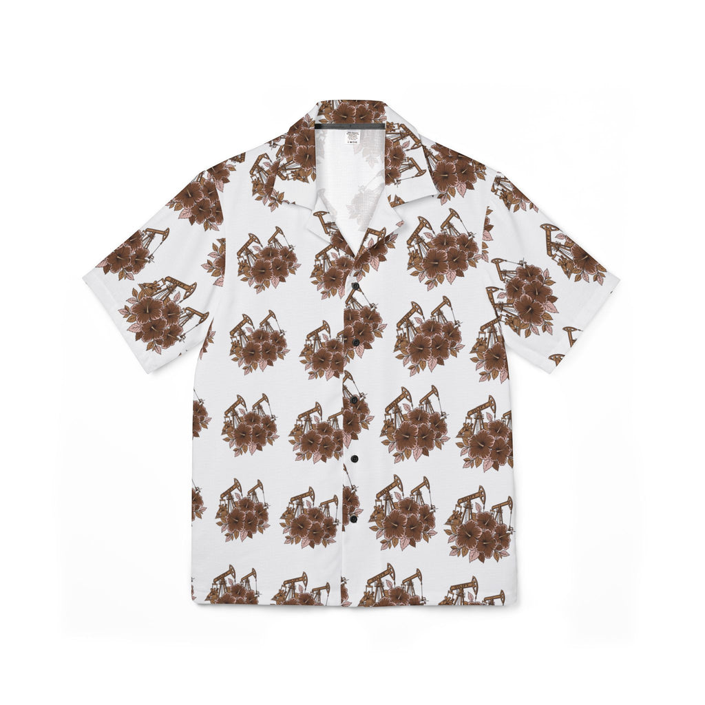 Brown Palm Oilfield Aloha Shirt — Men's Hawaiian AOP Tropical Button-Up