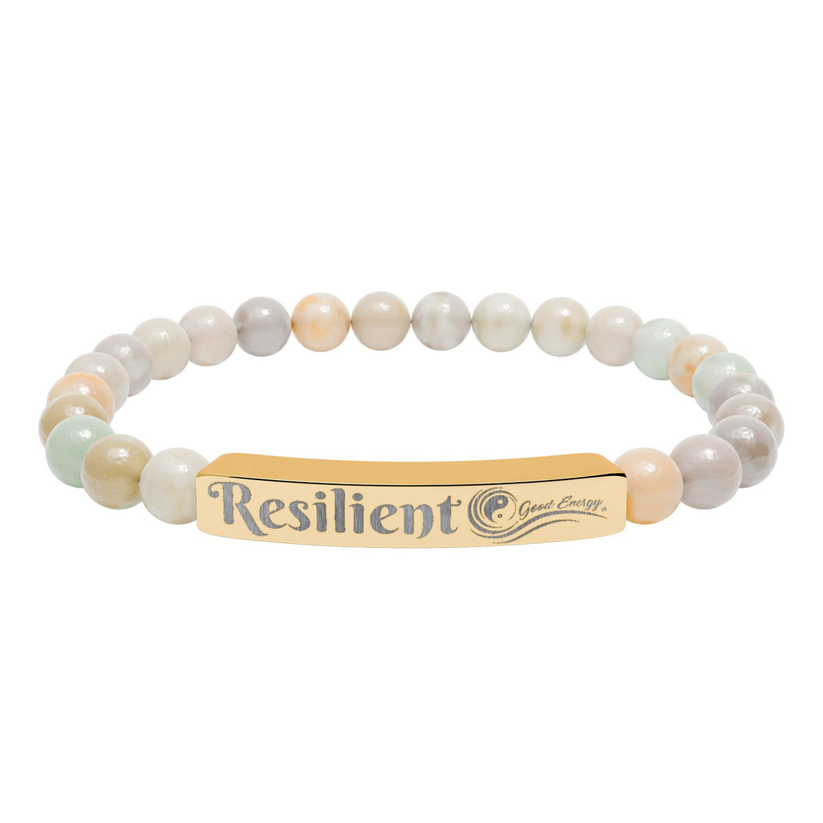 Resilient Good Energy Natural Stone Stretch Bar Bracelet