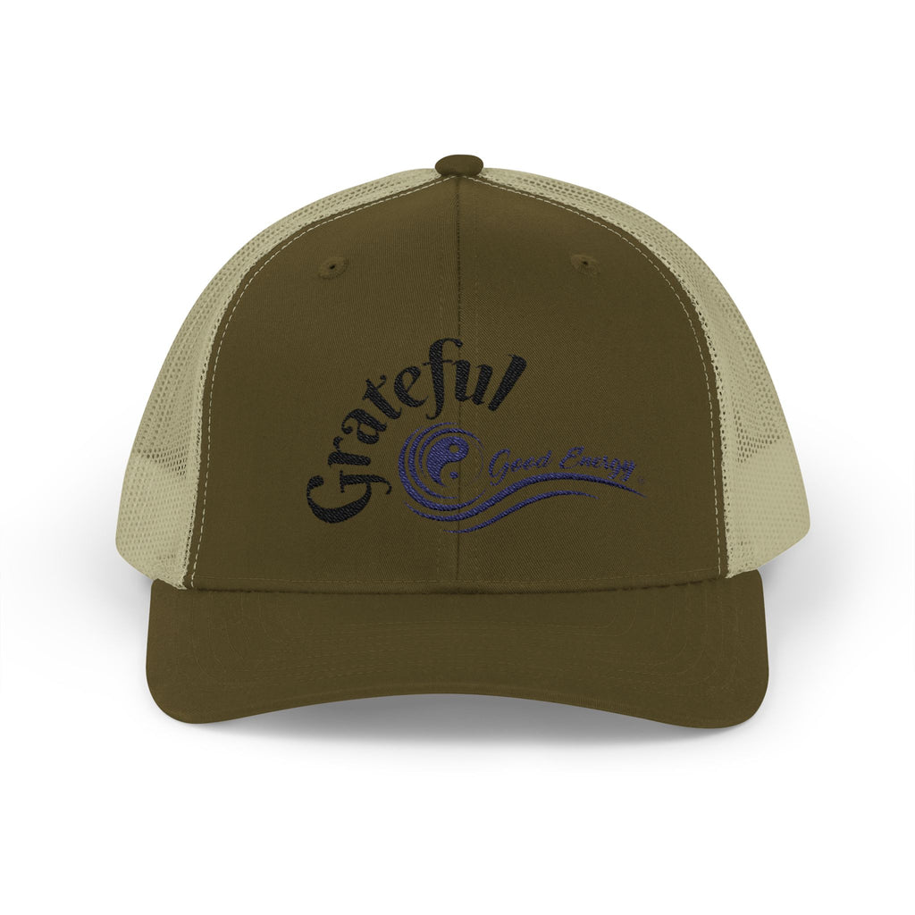 "Grateful" Good Energy Snapback Trucker Cap – A powerful mindset gift for yourself and others