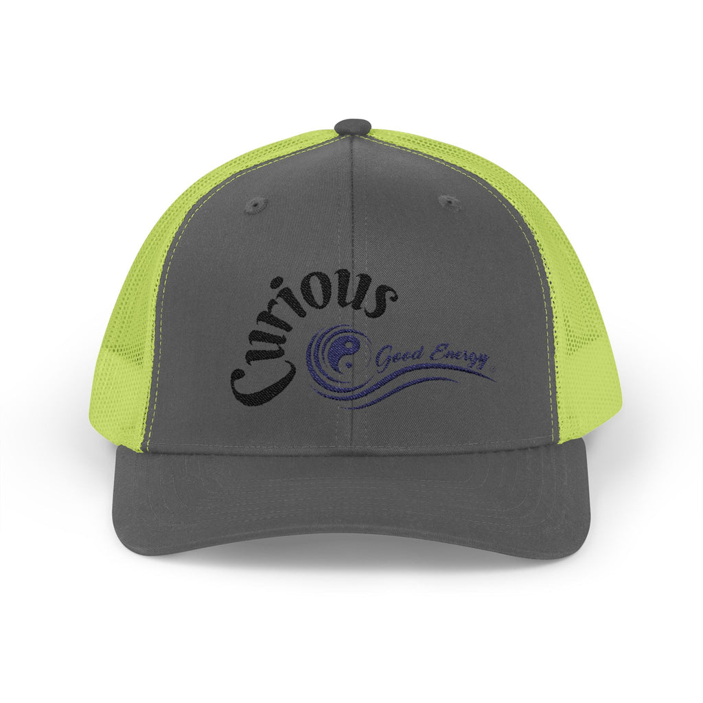 "Curious" Good Energy Snapback Trucker Cap – Always Stay curious and you won't get frustrated.
