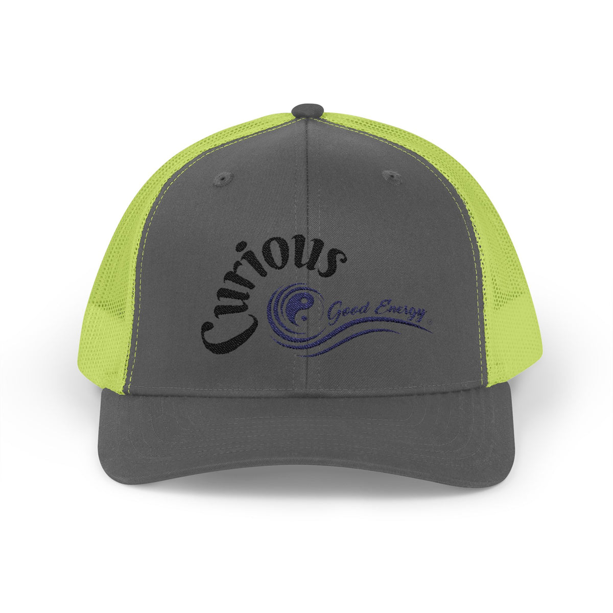 "Curious" Good Energy Snapback Trucker Cap – Always Stay curious and you won't get frustrated.
