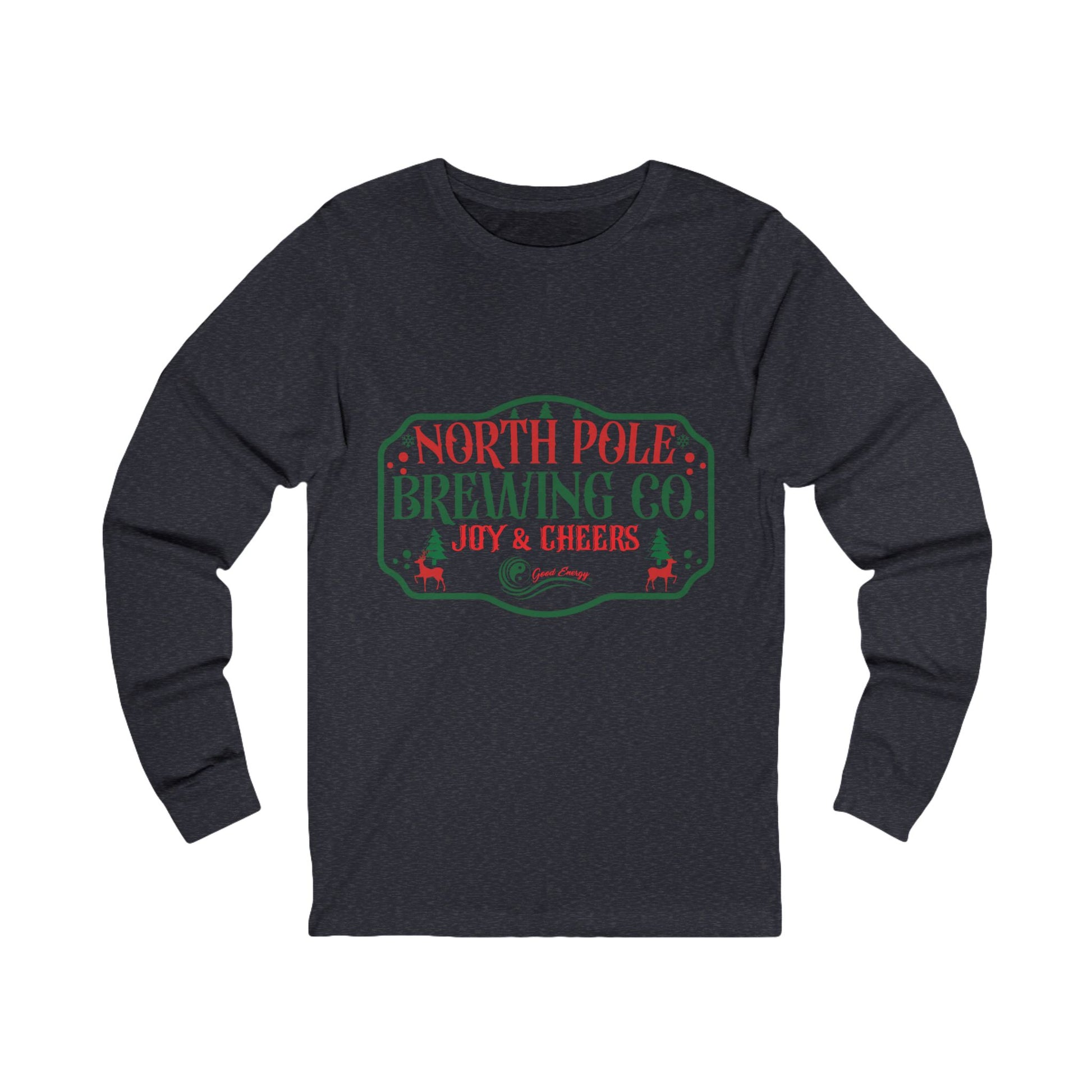 North Pole Brewing Co. Long Sleeve Tee — 'Joy & Cheers' Holiday Shirt