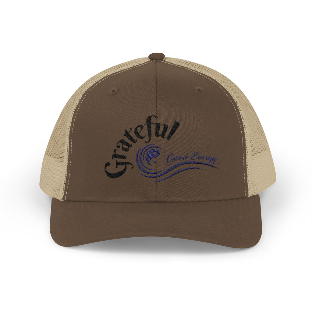 "Grateful" Good Energy Snapback Trucker Cap – A powerful mindset gift for yourself and others