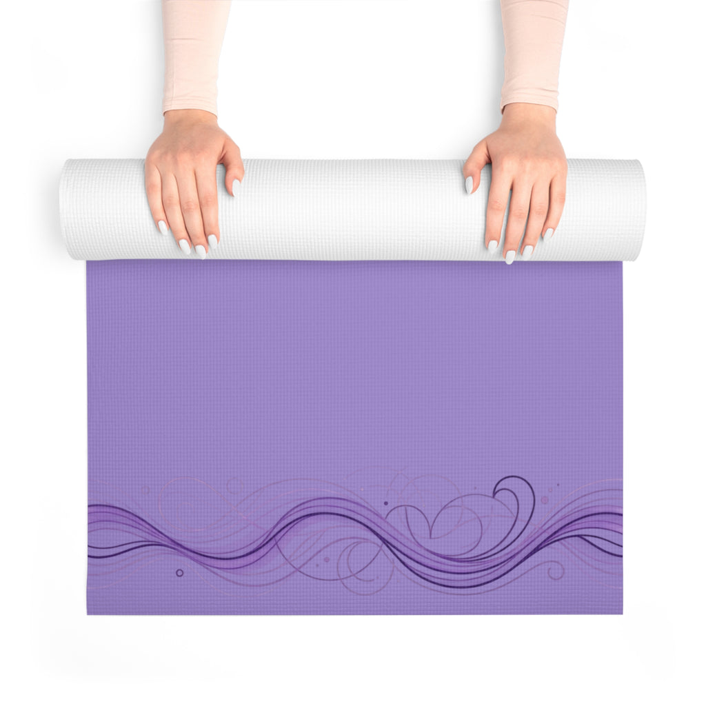 Yoga Mat — “Breathe, Focus, Relax” Foam Exercise Mat with Calming Yin/Yan Good Energy Design