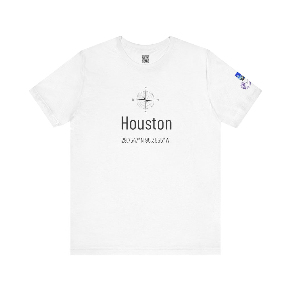 Houston Latitude & Longitude Unisex Jersey Short Sleeve Tee