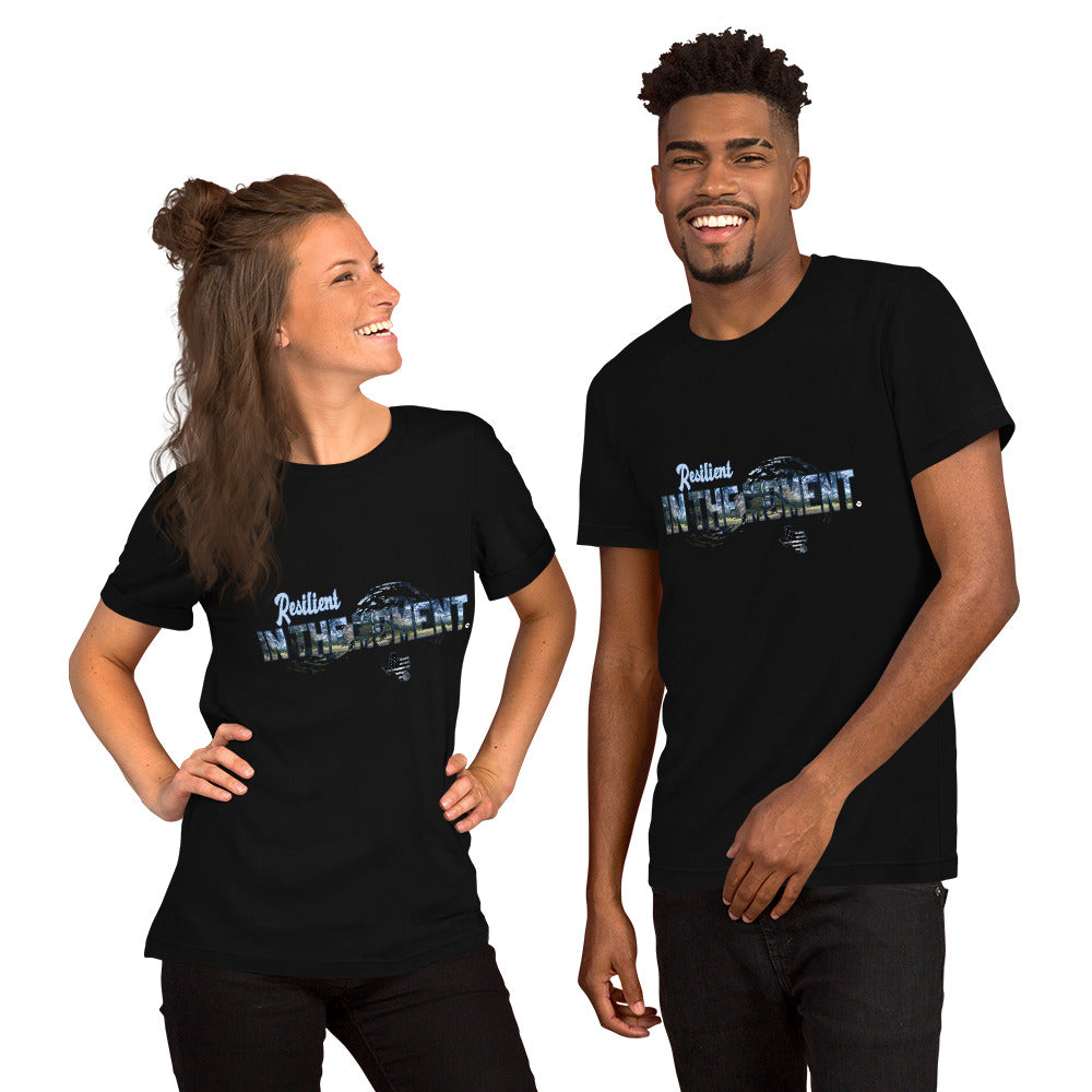 "Resilient"INTHEMOMENT Blue Accent Short-Sleeve Unisex T-Shirt