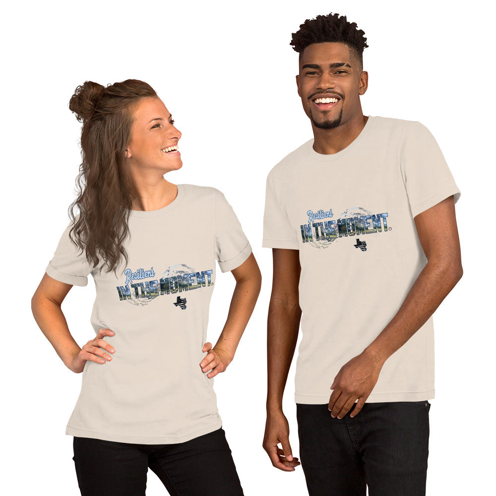 "Resilient"INTHEMOMENT Blue Accent Short-Sleeve Unisex T-Shirt