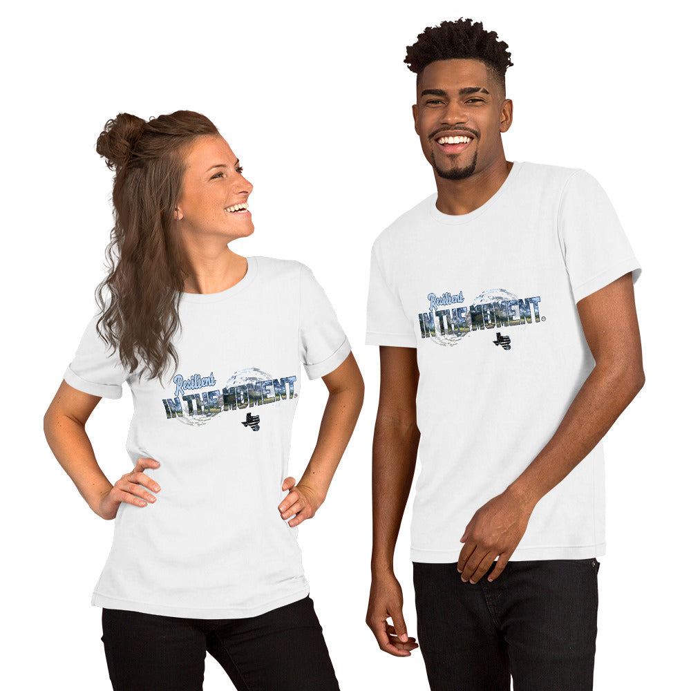 "Resilient"INTHEMOMENT Blue Accent Short-Sleeve Unisex T-Shirt