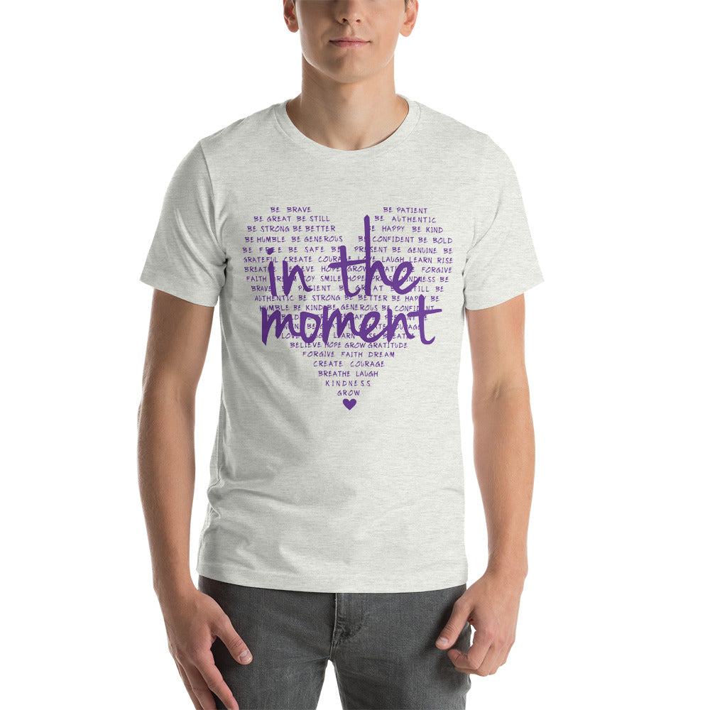 Purple ITM Positivity Heart Short-Sleeve Unisex T-Shirt