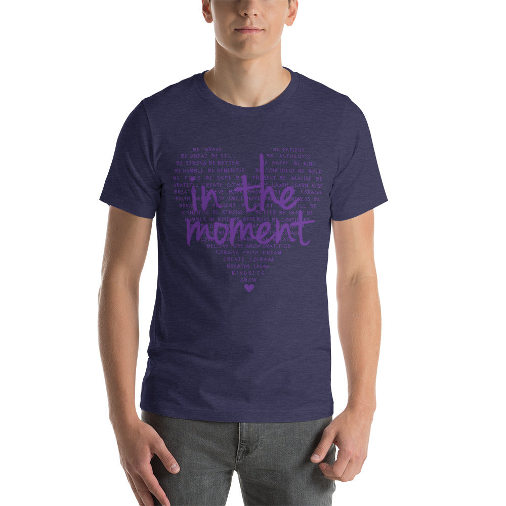 Purple ITM Positivity Heart Short-Sleeve Unisex T-Shirt