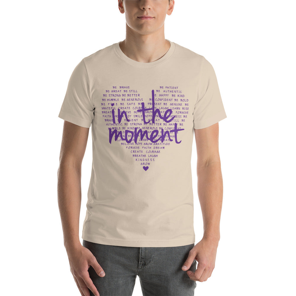 Purple ITM Positivity Heart Short-Sleeve Unisex T-Shirt