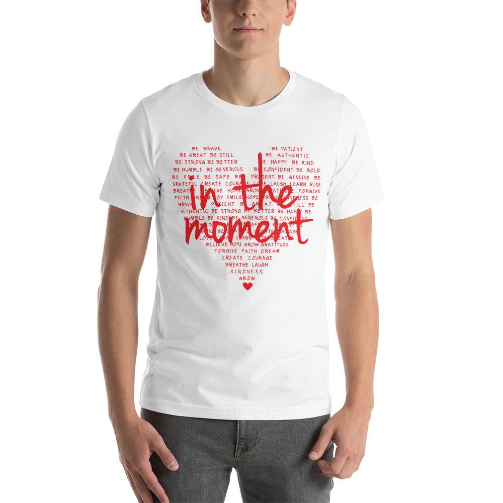 Red ITM Positivity Heart Short-Sleeve Unisex T-Shirt